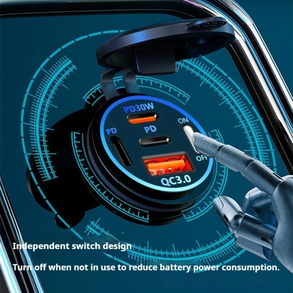 83W PD QC3.0 4-Port Car Charge - Usb C Hub recension och pris