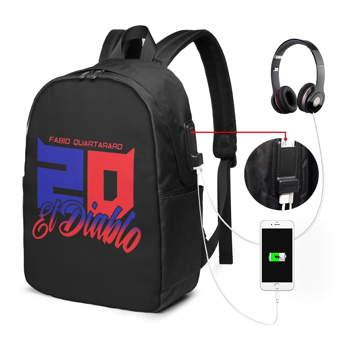 Fabio Quartararo El Diablo Num - Laptop Bag recension och pris