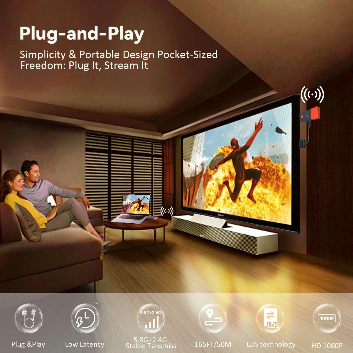 50M Wireless Transmission Vide - Hdmi Cable recension och pris