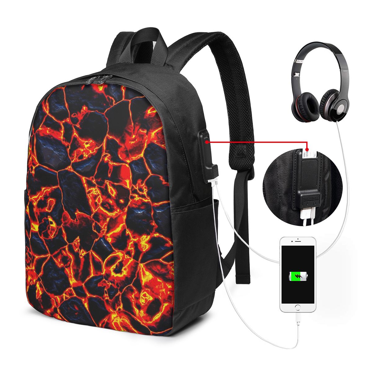 Magma Volcano Lava Fire Backpa - Laptop Bag recension och pris