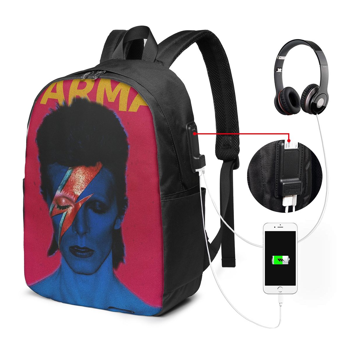 Davids Bowied Backpack Travel  - Laptop Bag recension och pris